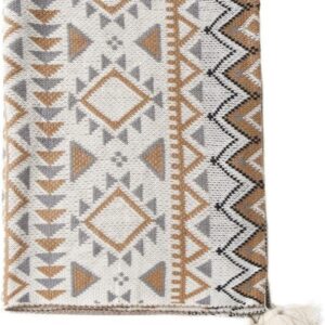 AFPSDLFJDLS Bohemian Sofa Throw Blanket Stylish Plaid Nap Blanket Small Throw Blanket End of Bed Blanket