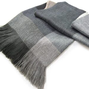 Alpaca and Wool Block Throw Blanket Blue