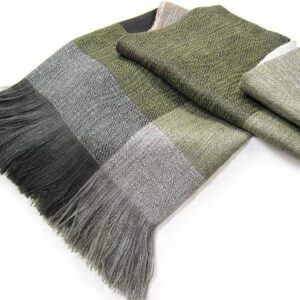 Alpaca and Wool Block Throw Blanket, Luxury All Season Throw, Cocoa