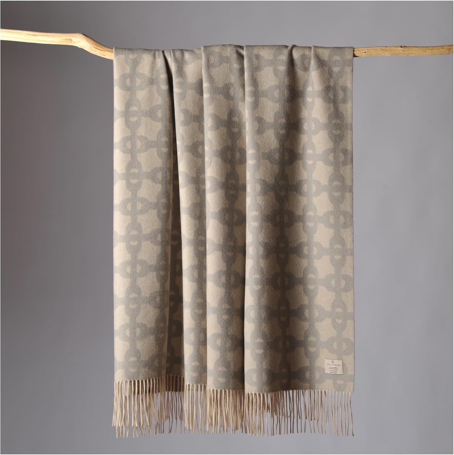 CUDDLE DREAMS Cashmere Throw Blanket Chain Jacquard i##e##s: Luxuriously Soft ^^ Premium ^^ with Fringe :i##e##s