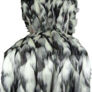 Gray Black White Faux Fur Throw Blanket & Bedspread - Tibet Fox Fur - Gray Black White Luxury Faux Fur - Soft Faux Fur Blanket, Handmade in USA, 16438